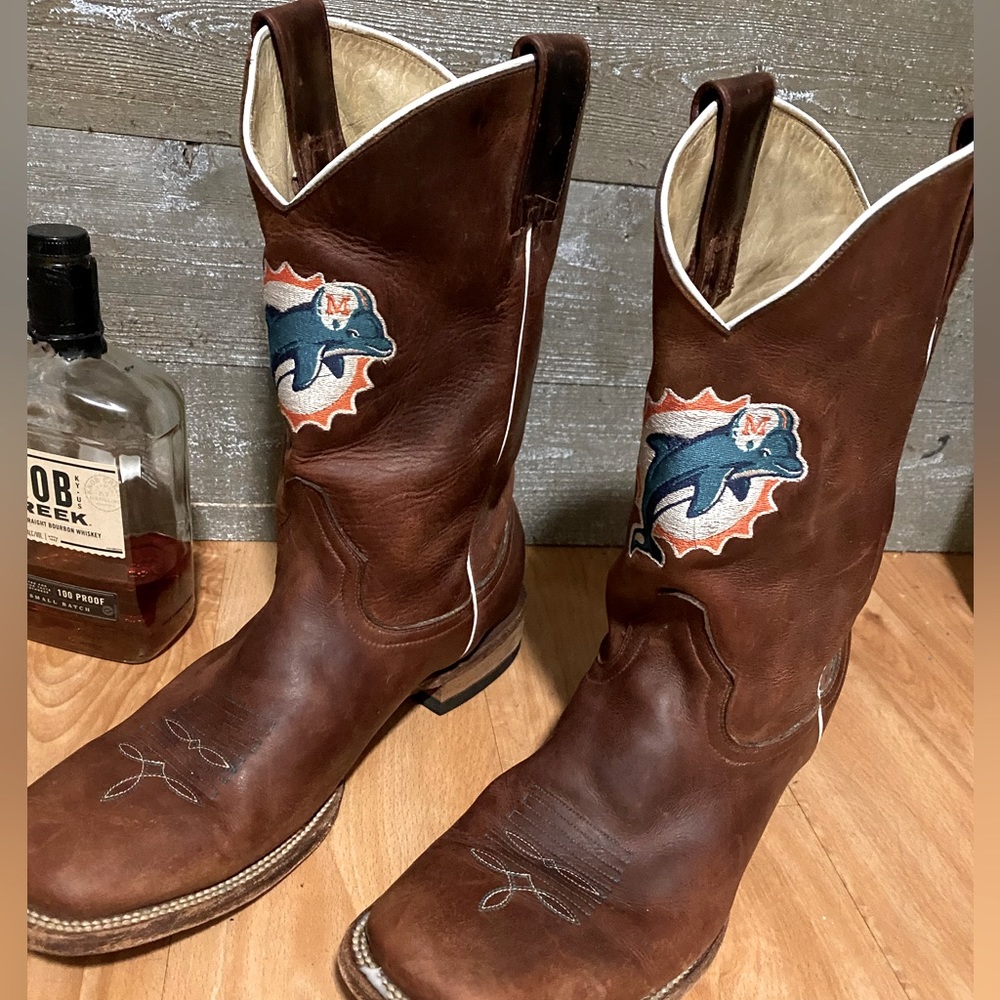 Official NFL Miami Dolphins Cowboy Boots size 11D